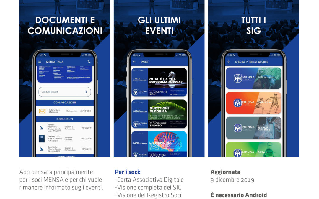 L’app ufficiale del Mensa Italia